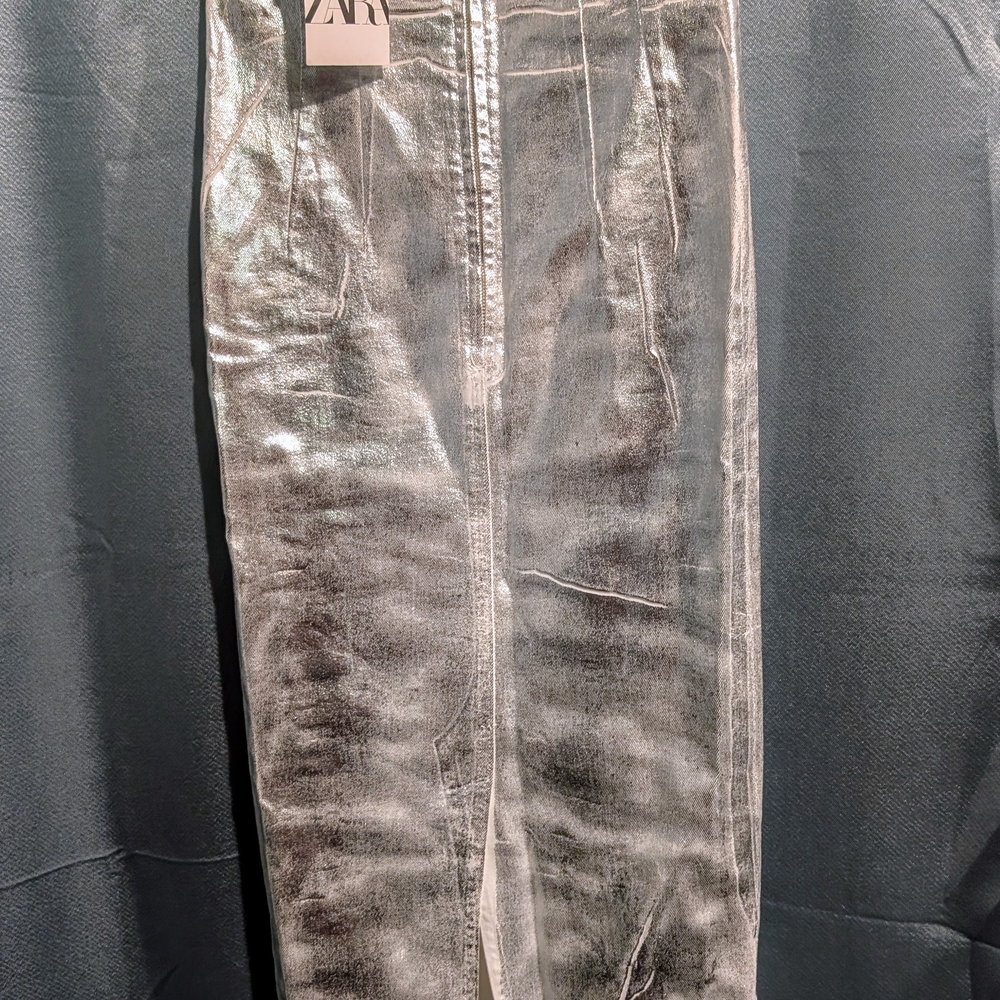 Zara Shimmering Silver Dress